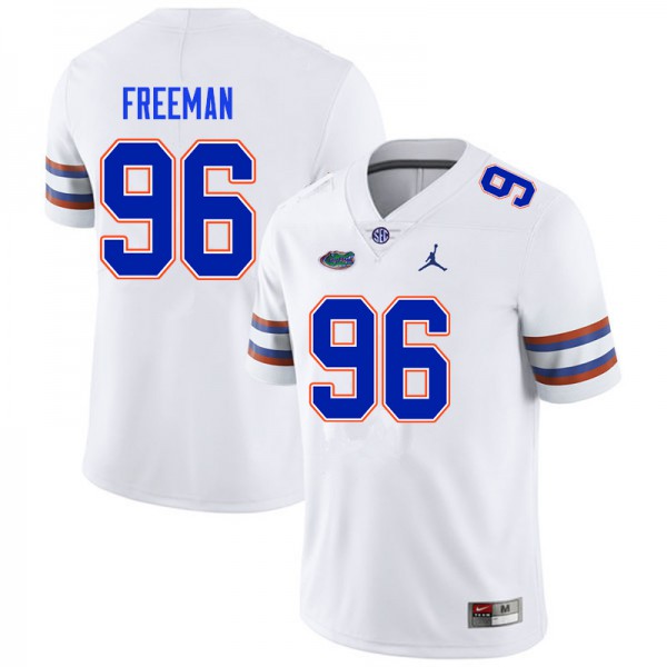 Men #96 Travis Freeman Florida Gators College Football Jerseys White